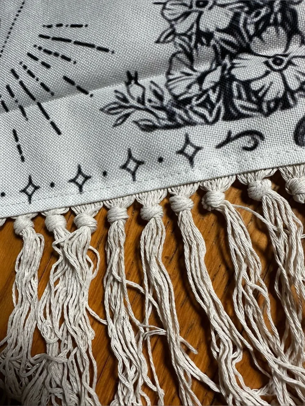 Butterfly celestial fringe Tapestry with Wooden Dowels and Connector